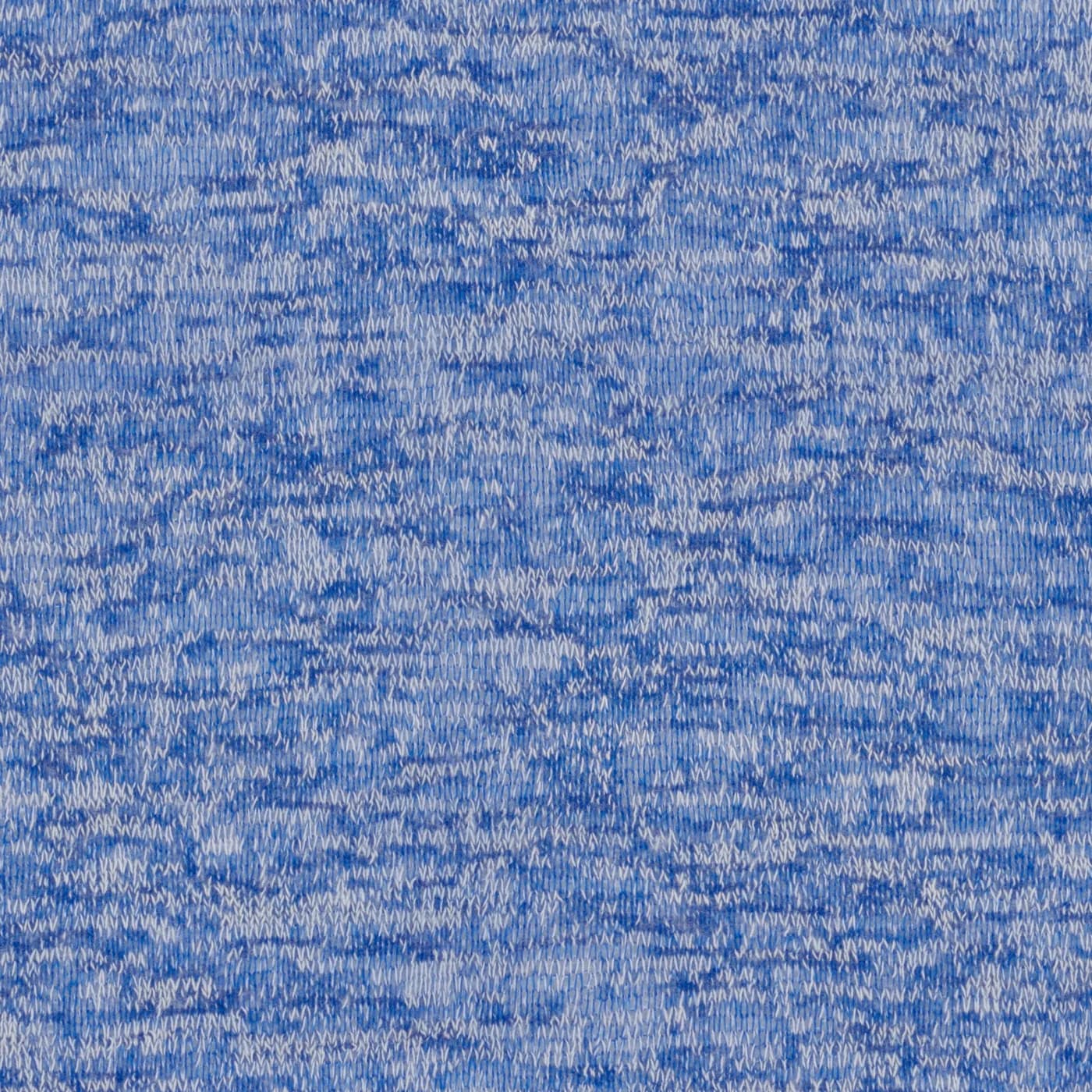 Close-up of blue melange jersey knit fabric